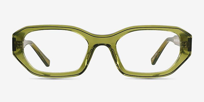 Nina Rectangle Crystal Olive Green Full Rim Eyeglasses | Eyebuydirect | EyeBuyDirect.com