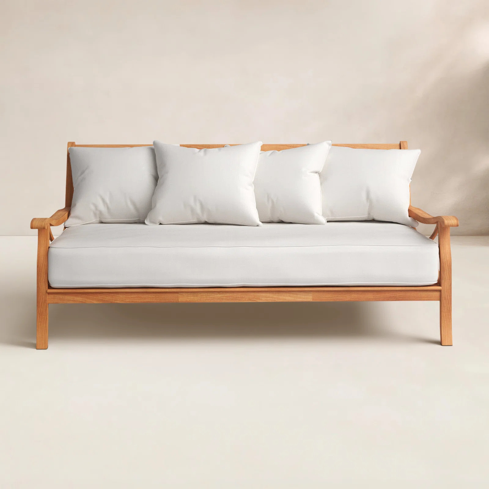 Brunswick 79" Wide Outdoor Teak Patio Daybed with Cushions | Birch Lane