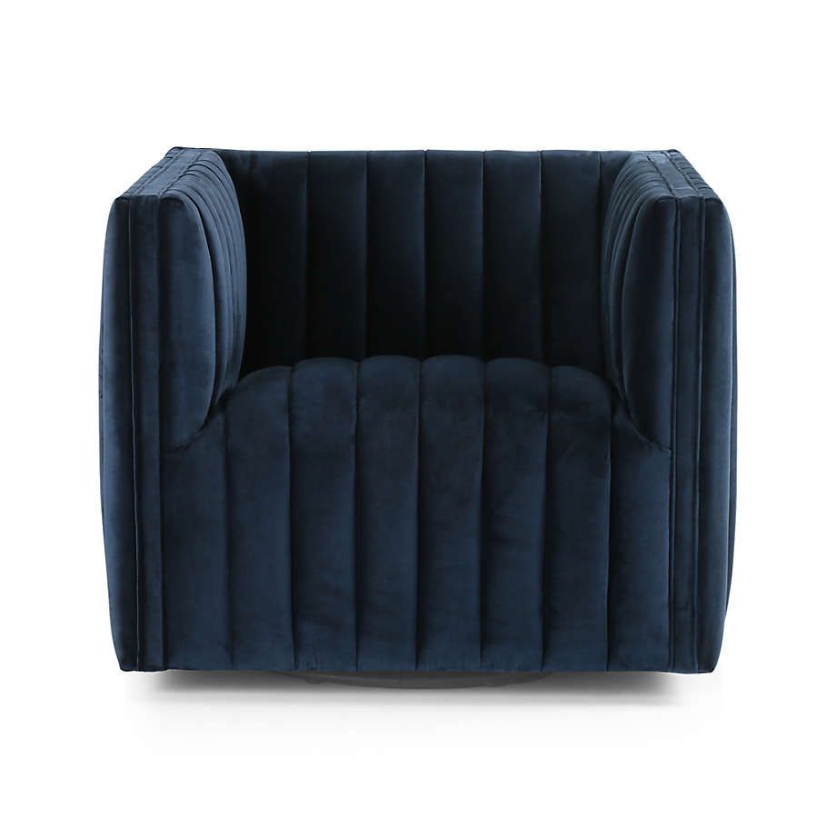Cosima Blue Channel Tufted Chair + Reviews | Crate & Barrel | Crate & Barrel