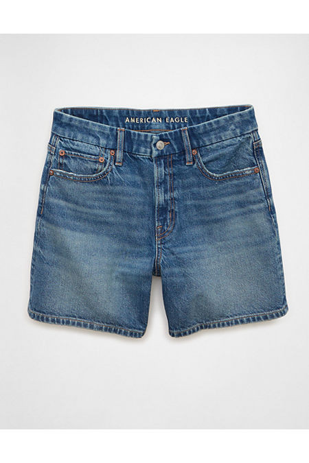 AE Strigid Super High-Waisted Relaxed Denim Short Women's Easy Breezy Blue 00 | American Eagle Outfitters (US & CA)