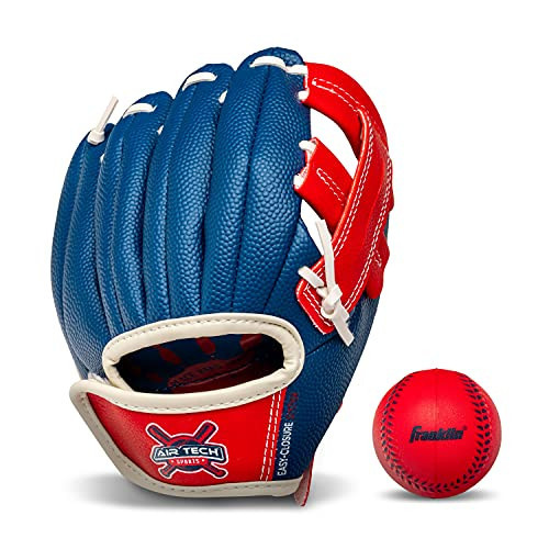 Franklin Sports Kids Baseball Glove - Air Tech Youth Tball Glove - Toddler + Youth Teeball, Baseball + Softball Mitt - Right Hand Throw - Navy/Red - 8.5 | Amazon (US)