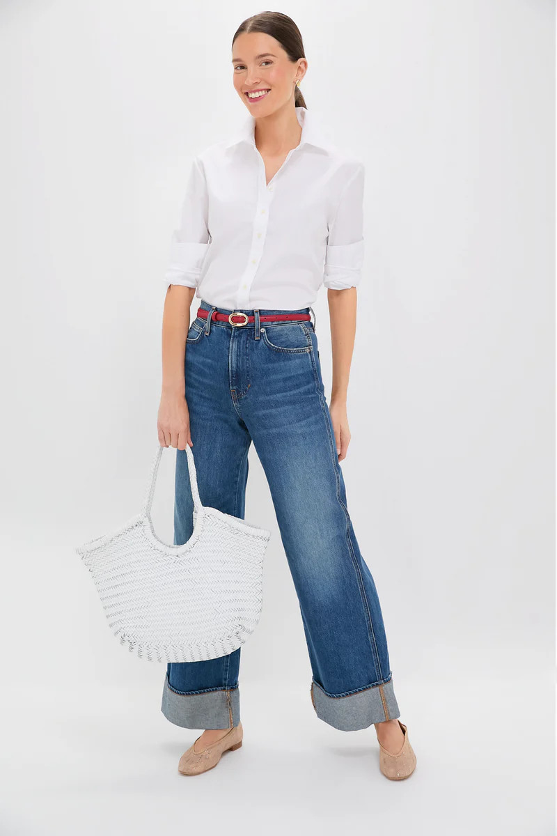 Red Oval Buckle Skinny Belt | Tuckernuck (US)