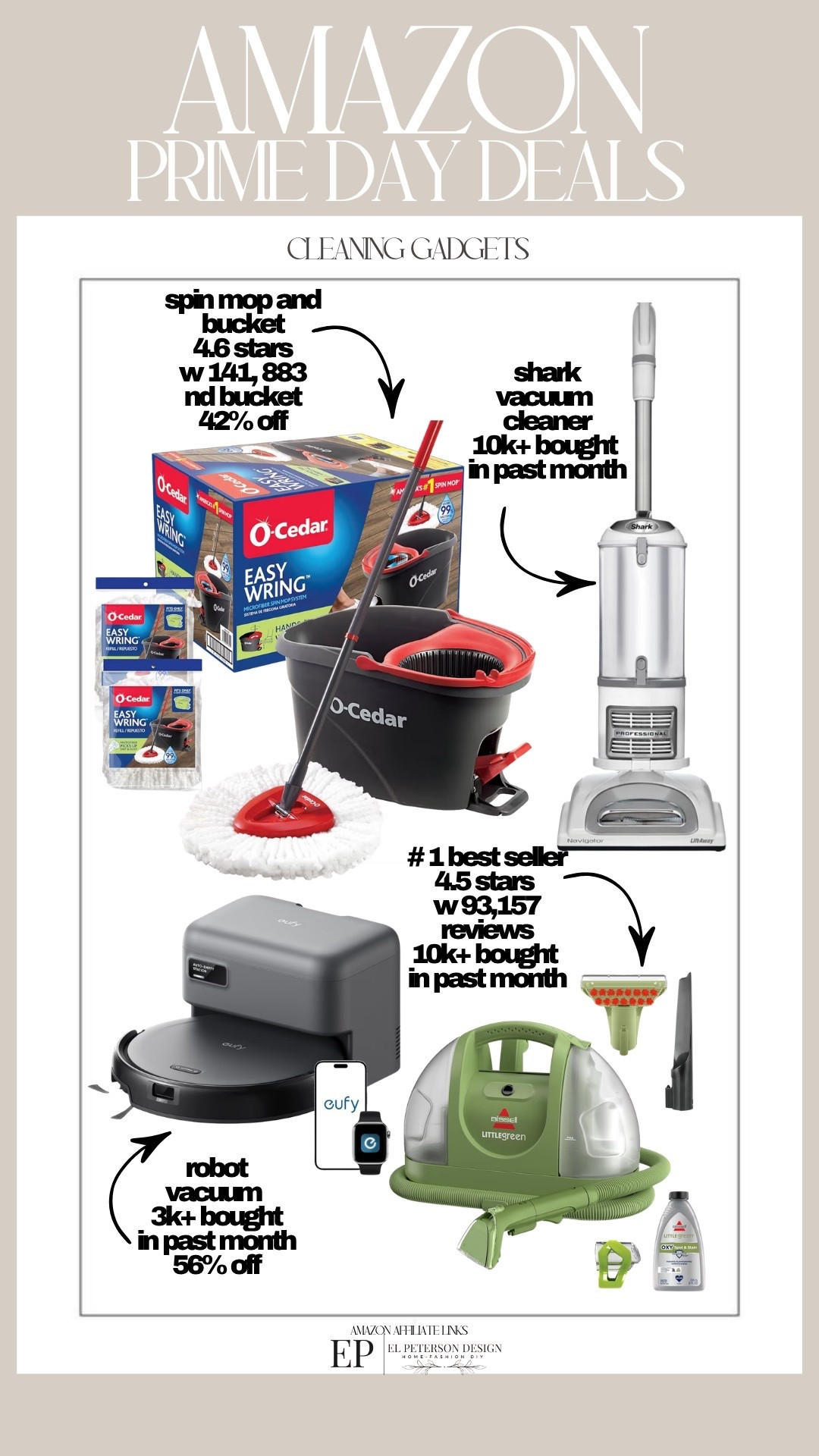 Amazon
Prime Day Sale 
Mop and bucket 
Vacuum 
Little green machine
Robot vacuum

#LTKHome #LTKSaleAlert