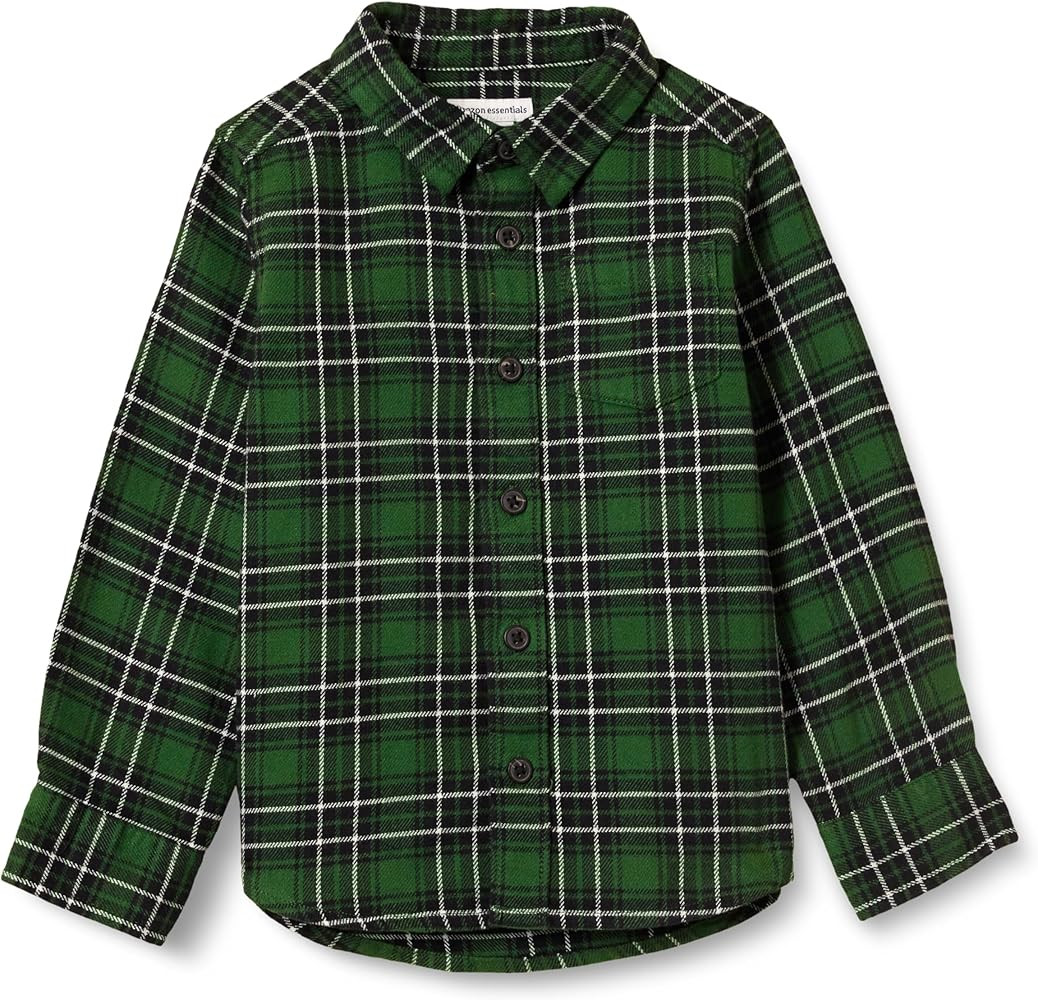 Amazon Essentials boys Flannel Button Down Shirt | Amazon (US)