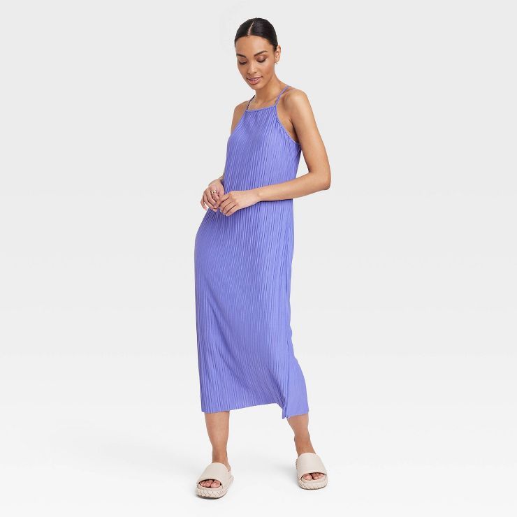 Women's Sleeveless Midi Plisse Bodycon Dress - A New Day™ | Target
