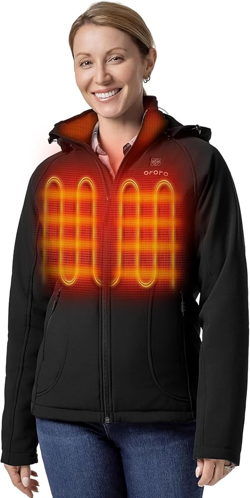 ORORO Upgraded Women's 4-Zone Heated Jacket with Heated Collar, Heated Coat with Detachable Hood | Amazon (US)