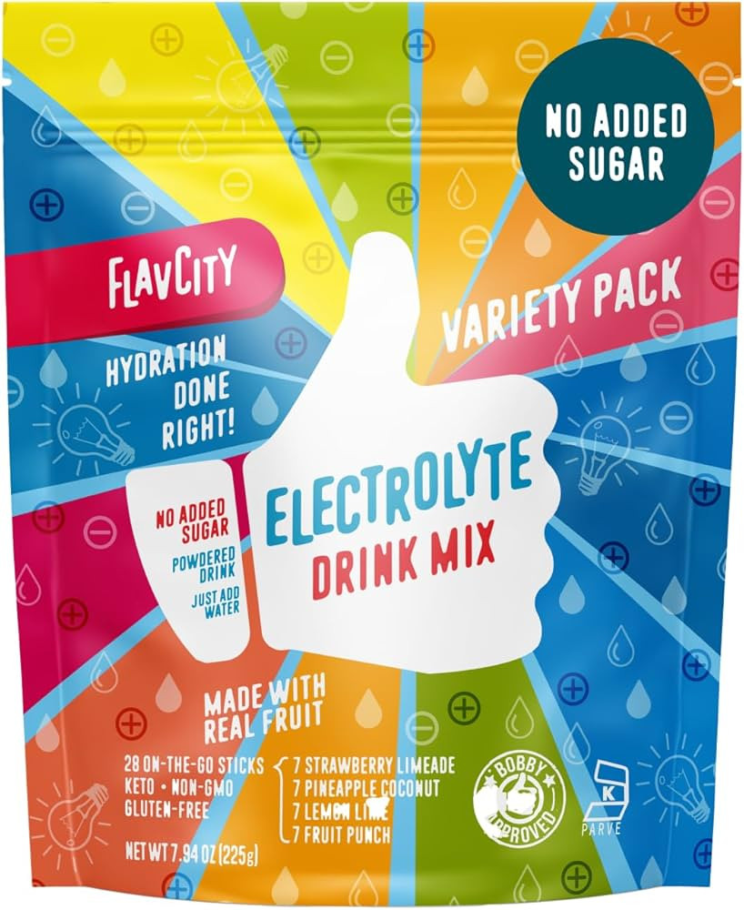 FlavCity Electrolytes Powder Packets - 28 Hydration Packets, Variety Pack - No Added Sugar - Hydr... | Amazon (US)