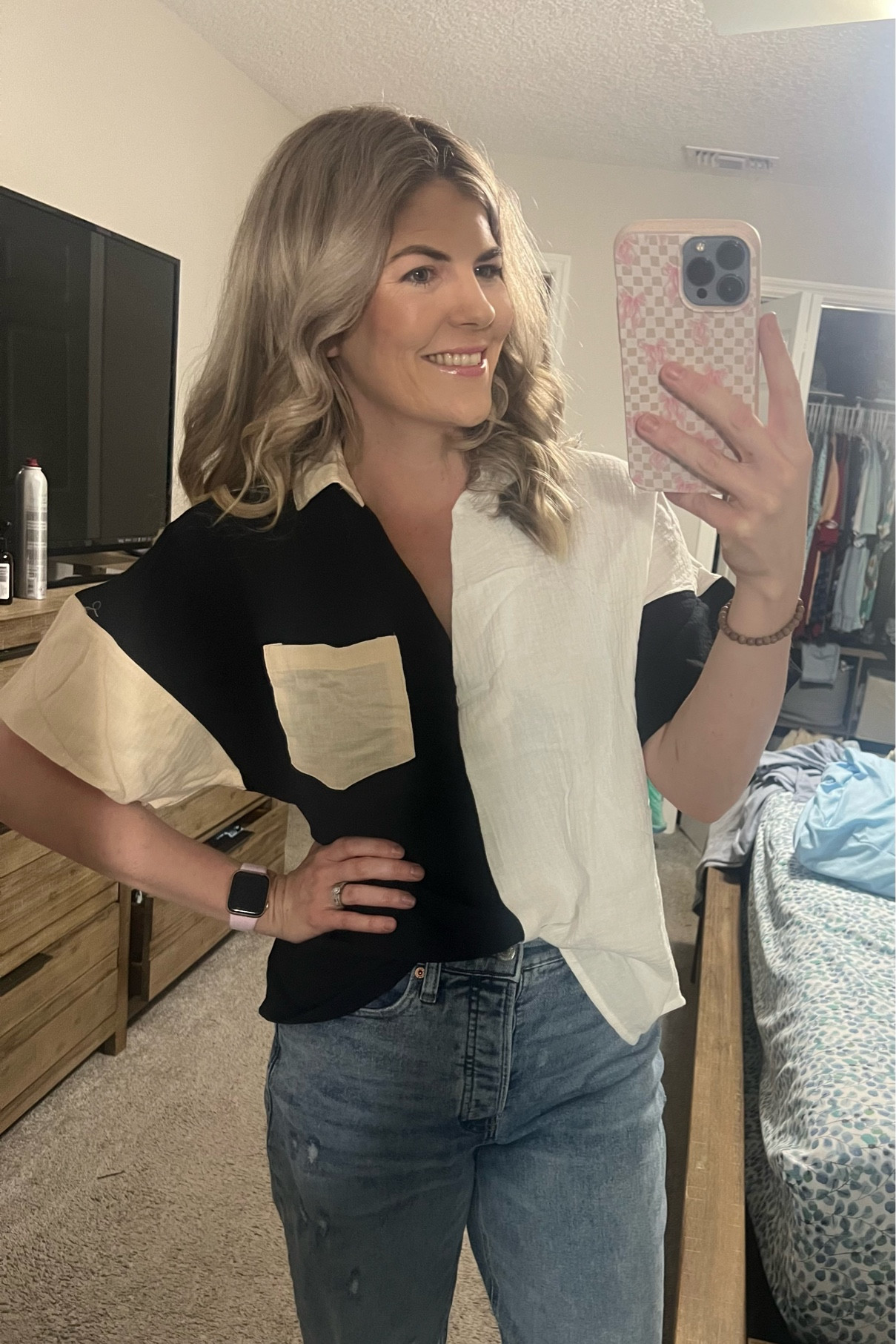Amazon color block shirt 
