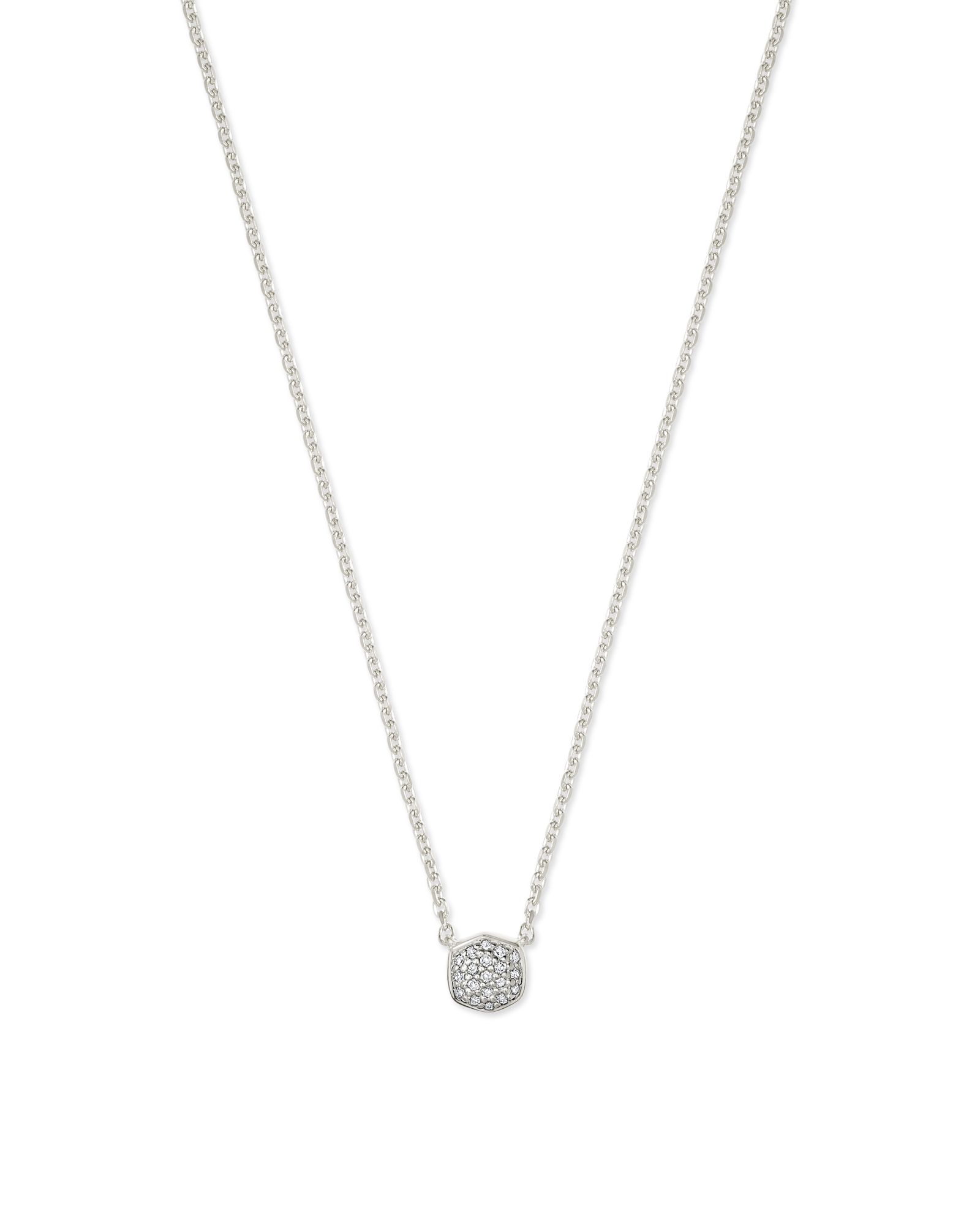 Davie Sterling Silver Pave Pendant Necklace in White Diamond | Kendra Scott | Kendra Scott