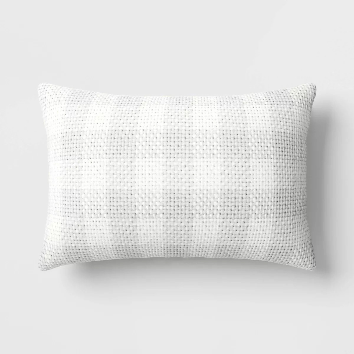 20"x14" Chunky Check Rectangular Outdoor Lumbar Pillow Cream - Threshold™ designed with Studio ... | Target