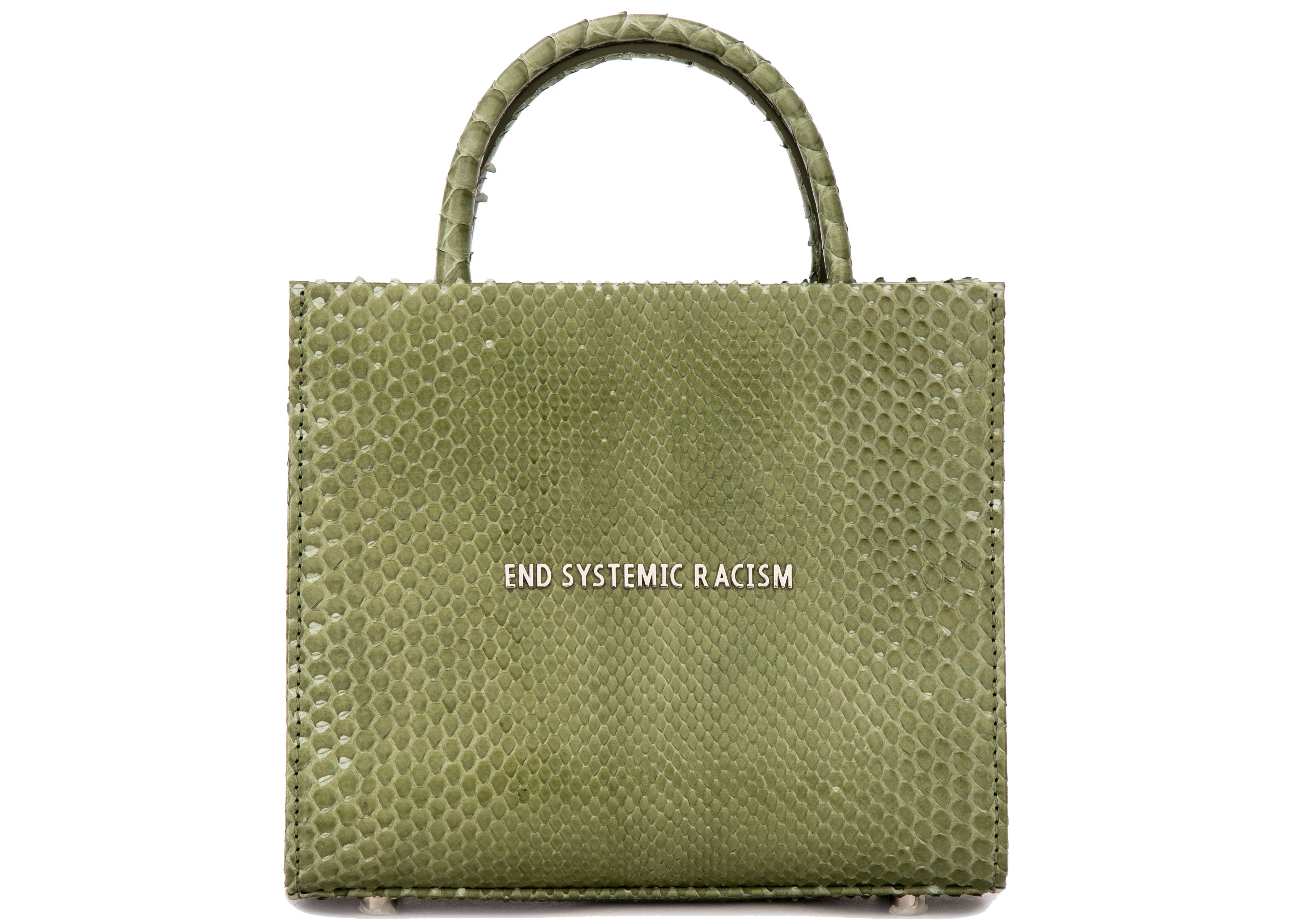 Brandon Blackwood ""End Systemic Racism"" ESR Tote Python Snakeskin Sage Green | StockX