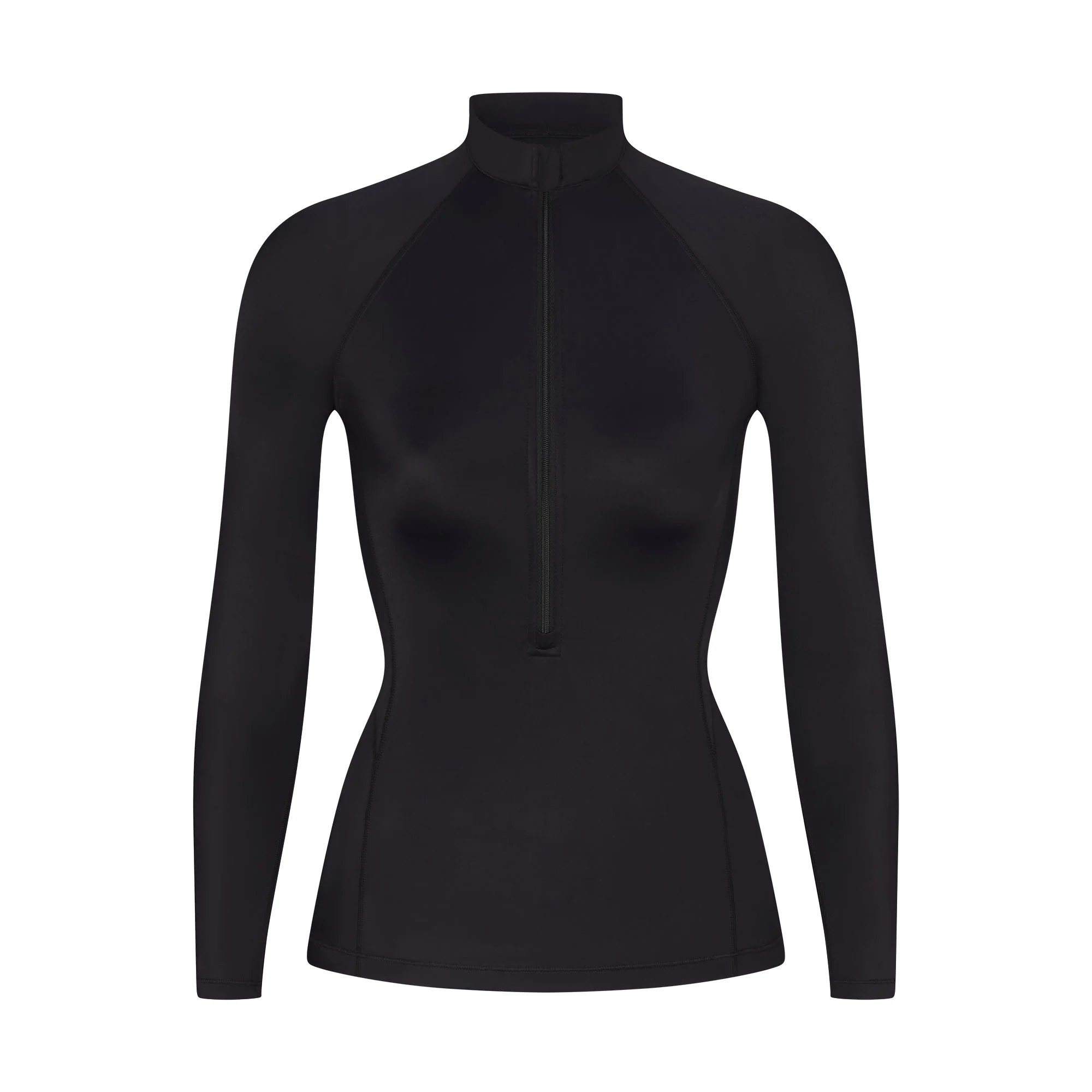 NikeSKIMS SHINE LONG SLEEVE HALF ZIP | OBSIDIAN | SKIMS | SKIMS (US)