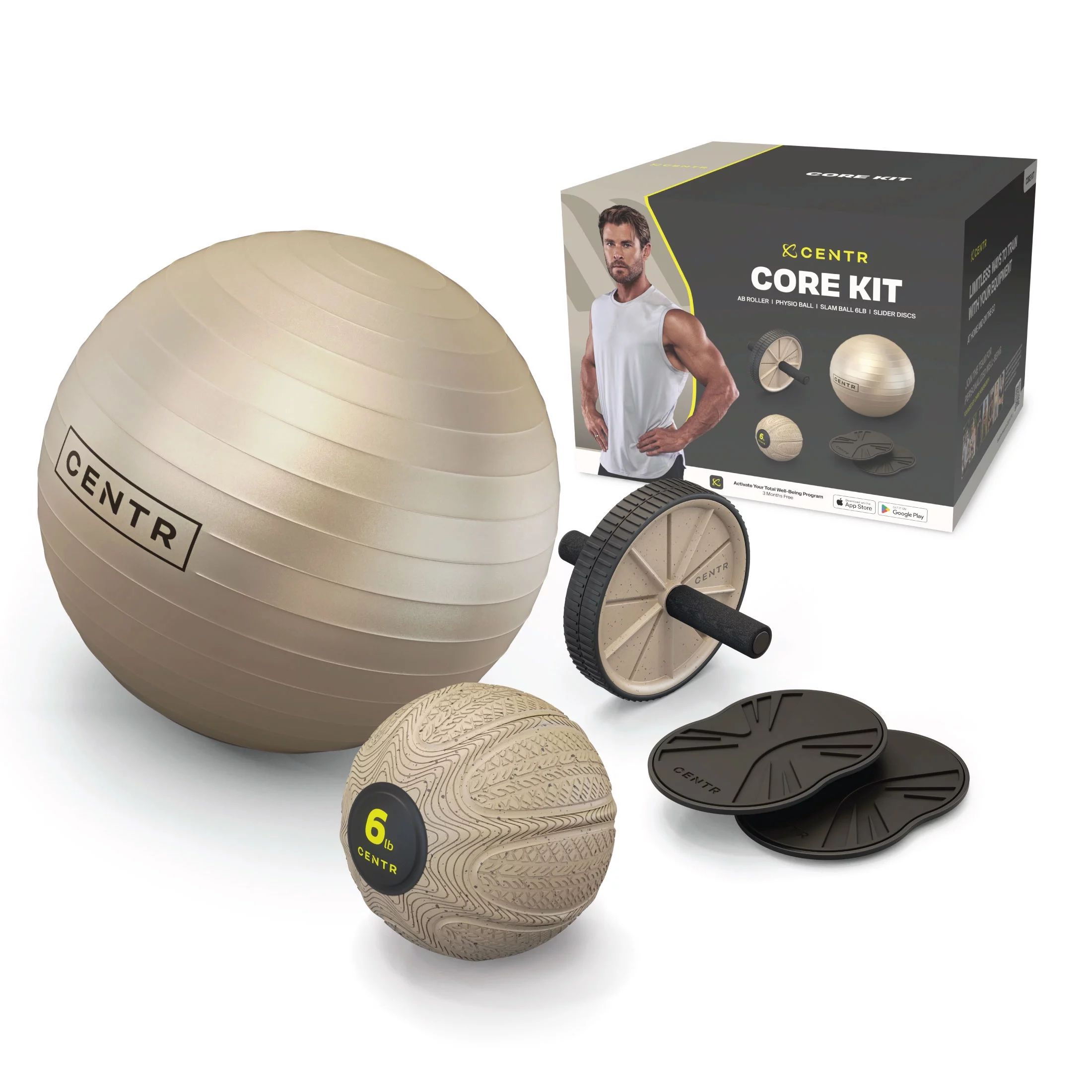 Centr by Chris Hemsworth Core Kit, Home Workout for Abs, 4 Piece Set with 3-Month Centr Membershi... | Walmart (US)