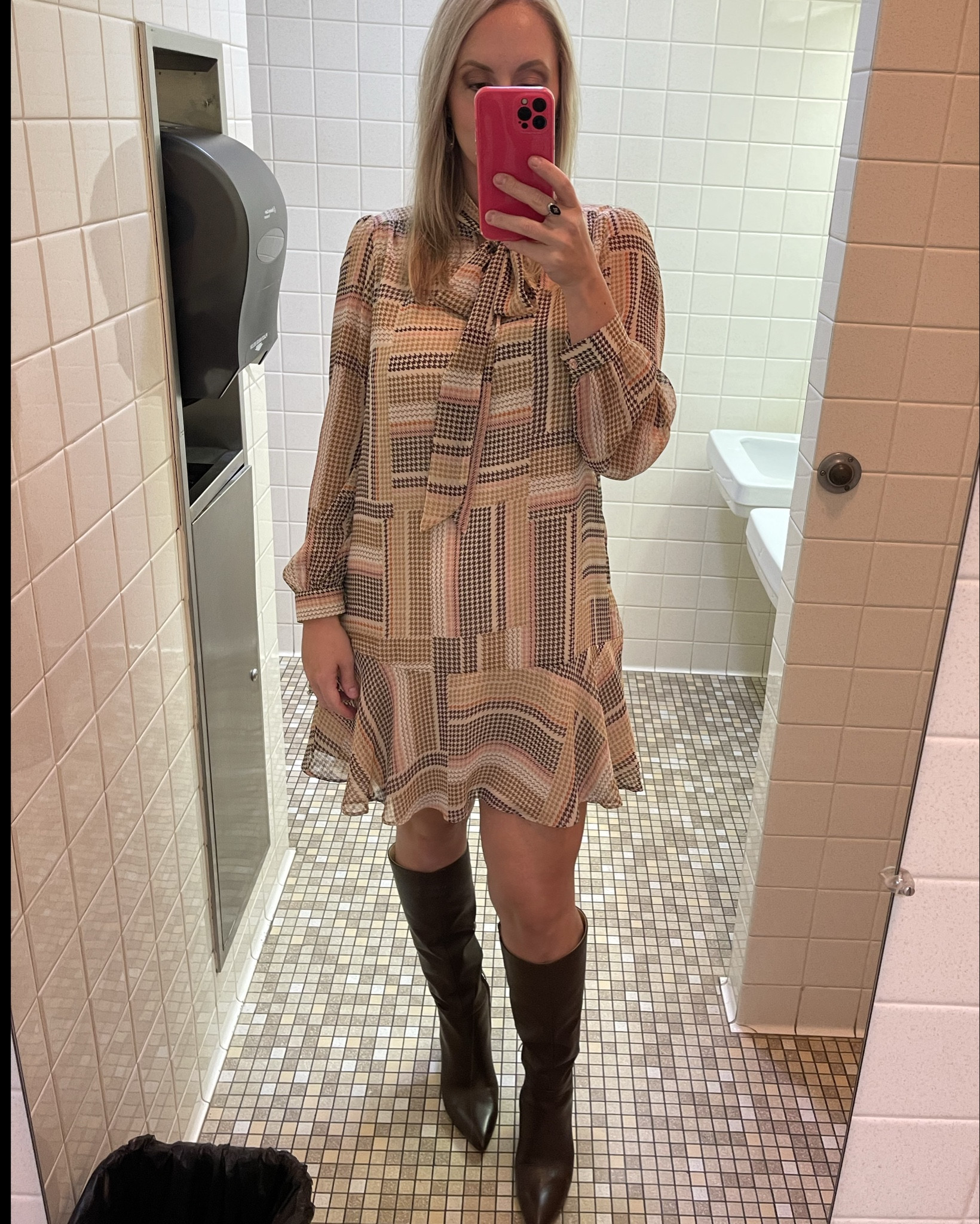 Such an easy work dress to throw on! Wearing the medium regular but wish I would’ve bought the medium tall for more length. (5’6”)

Boots are tts  

#LTKShoeCrush #LTKMidsize