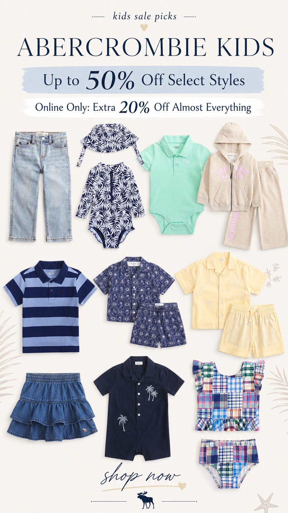Abercrombie Kids up to 50% off select styles plus online only extra 20% off almost everything 

 #LTKSaleAlert #LTKBaby #LTKKids