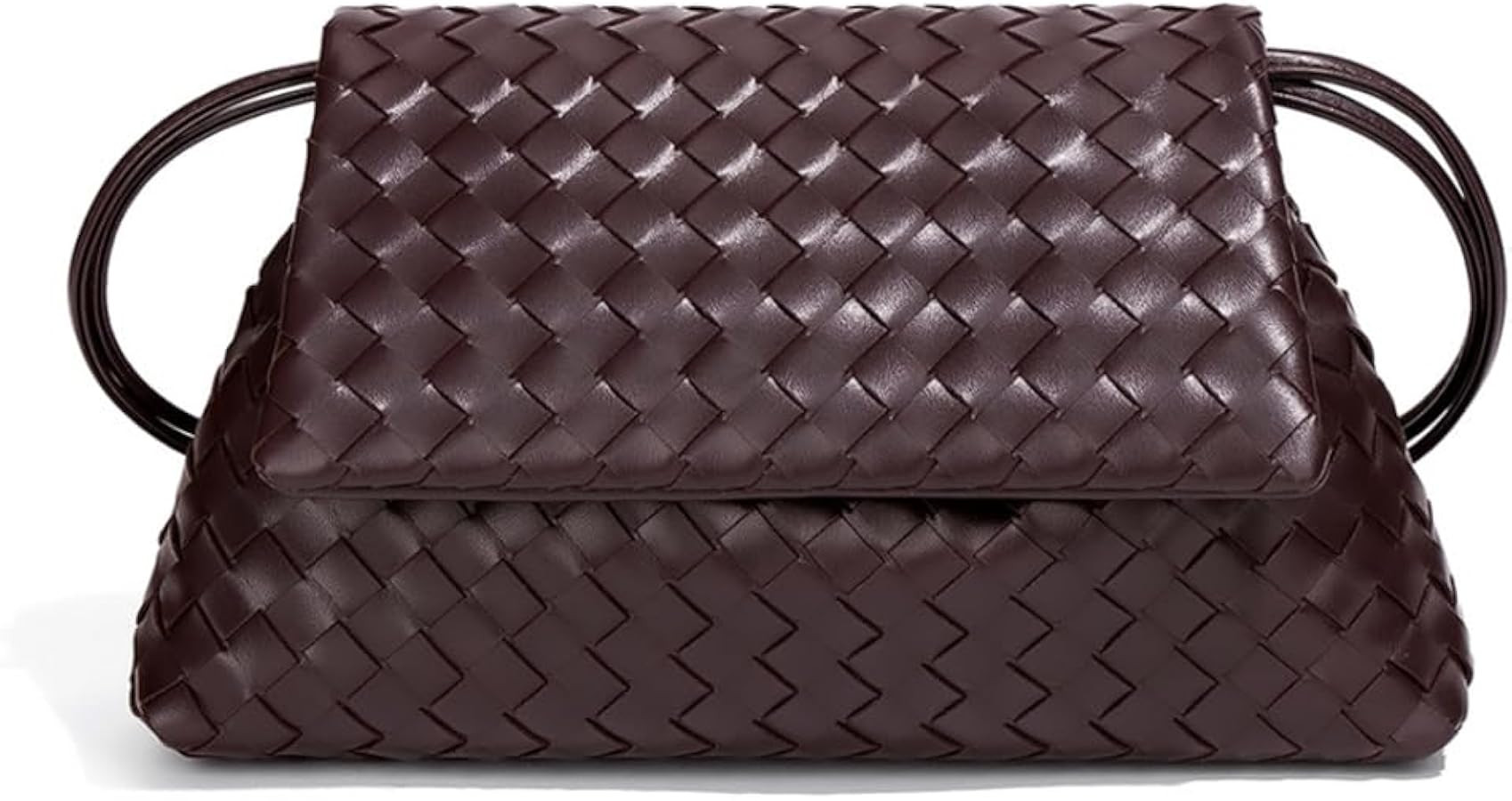 Slouchy Woven PU Leather Hobo Bags Women Underarm Crescent Crossbody Purses Shoulder Wallet Draws... | Amazon (US)