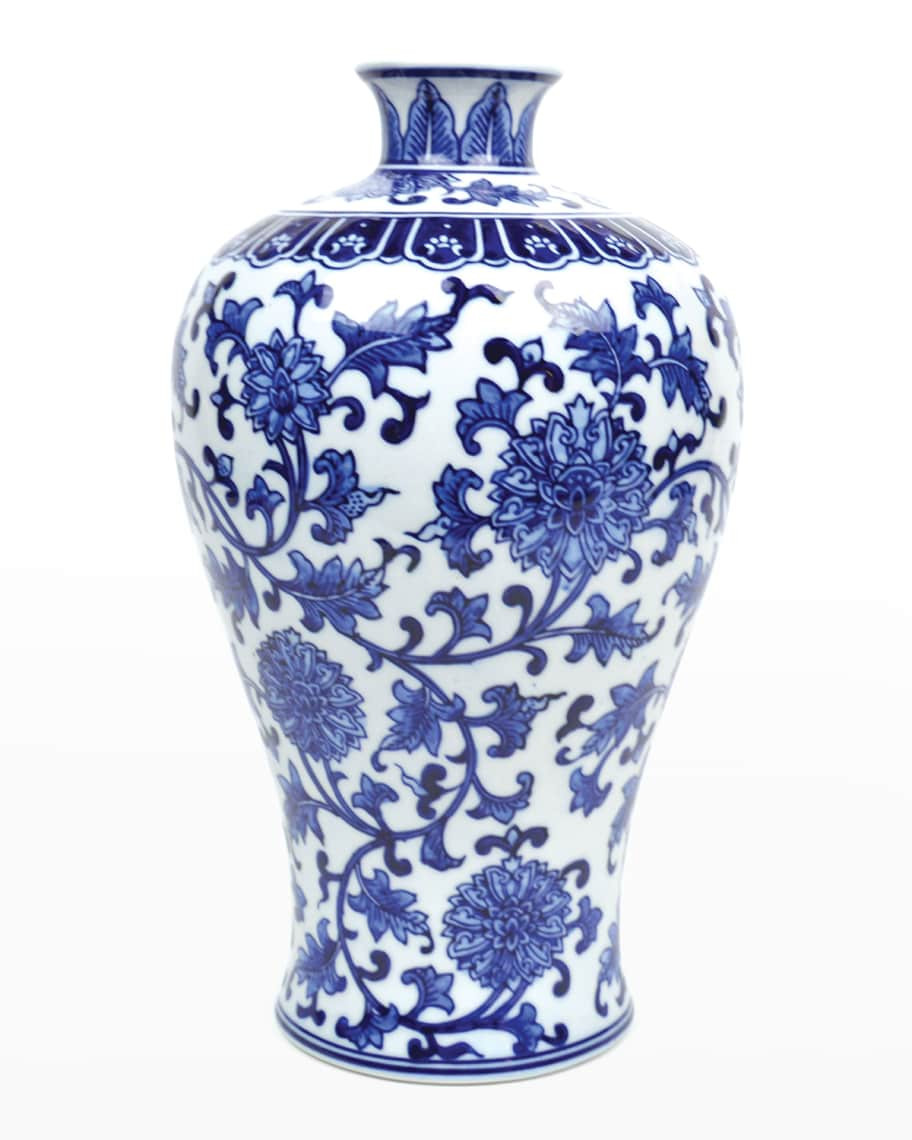 Large Blue Floral Vase | Neiman Marcus