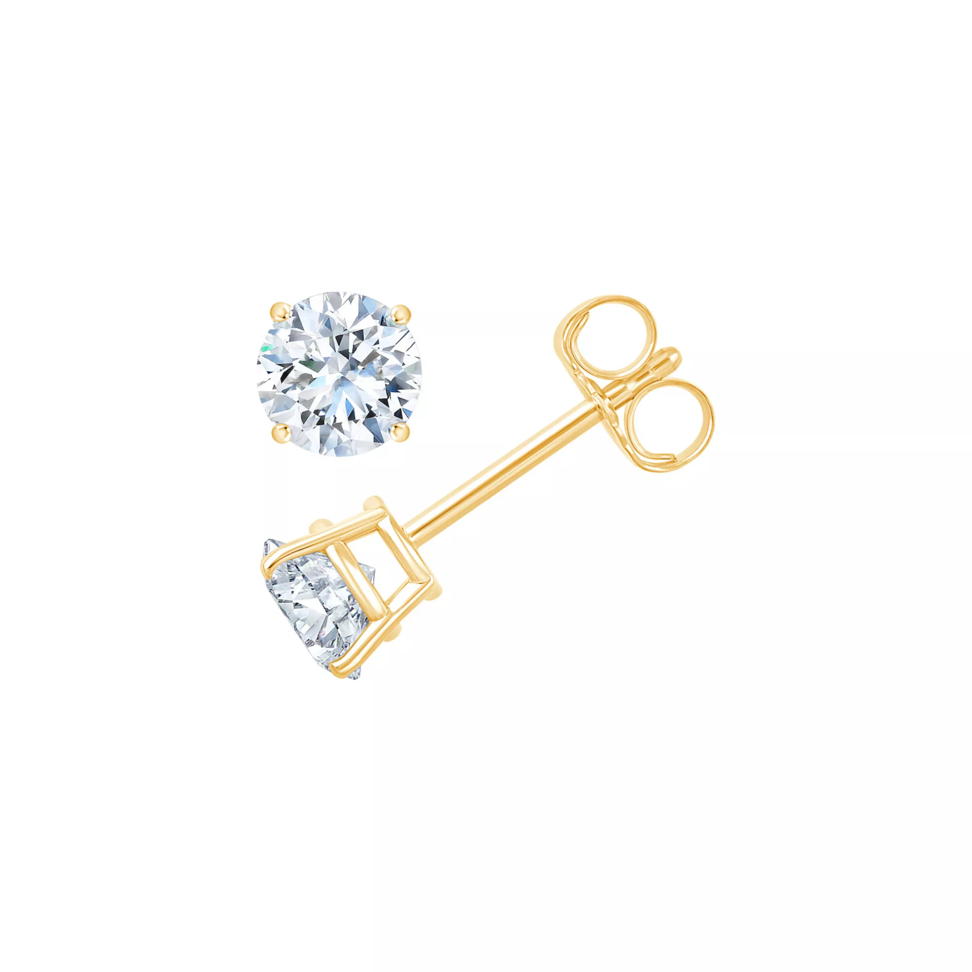 Brilliant Love 10k Gold 1/2 Carat T.W. Lab-Grown Diamond Stud Earrings, Women's, 10k White Gold | Kohl's