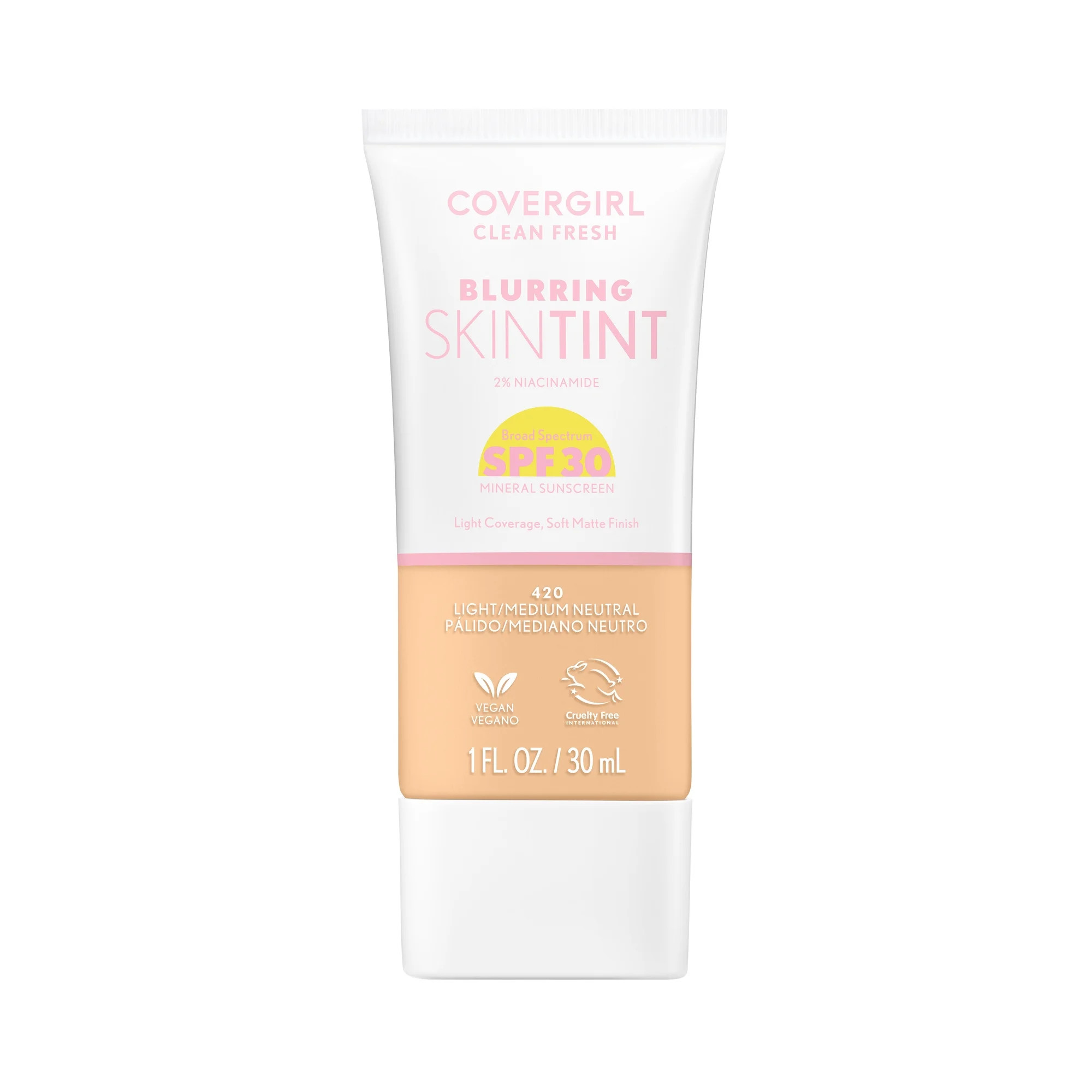 COVERGIRL Clean Fresh Blurring Skin Tint SPF30, 420 Light/Medium Neutral, 1 fl oz - Walmart.com | Walmart (US)
