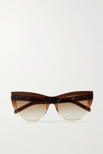 SAINT LAURENT - Kate Cat-eye Acetate Sunglasses - Brown | NET-A-PORTER (US)