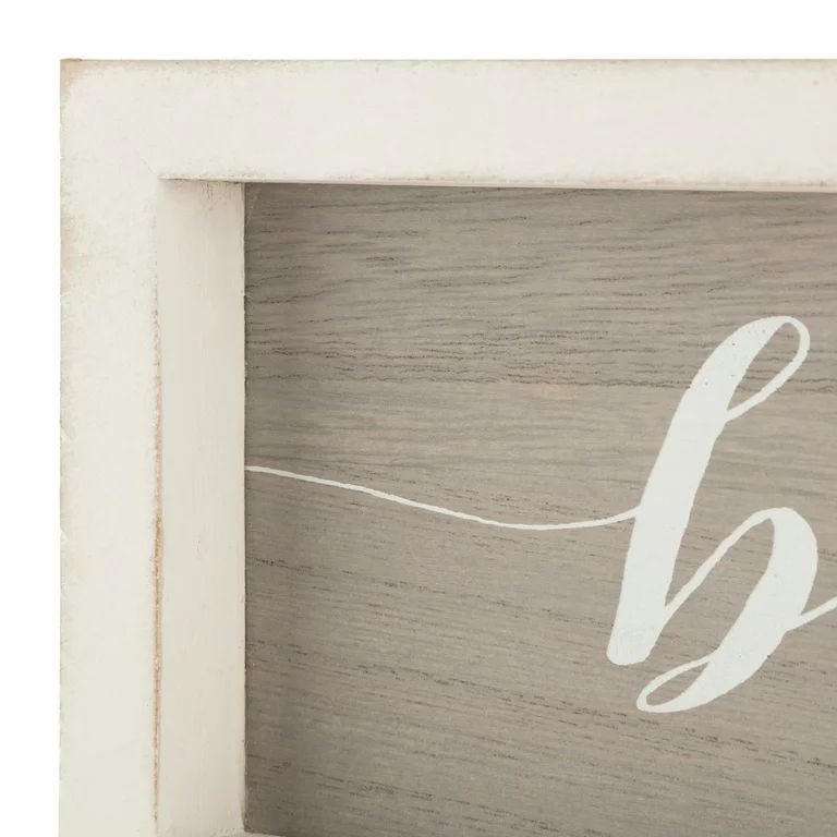 Farmhouse Gray and White Blessed Wood Wall Decor, 12" x 4" | Walmart (US)