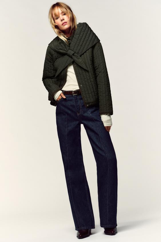 DETACHABLE SCARF PUFFER JACKET | Zara US