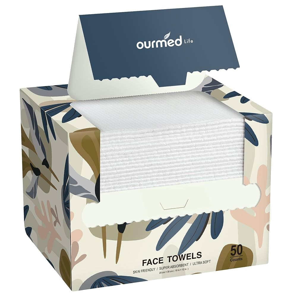 Ourmed Life Face Towels, Disposable Biodegradable Facial Towels for Sensitive Skin, Lint- free Fa... | Amazon (US)