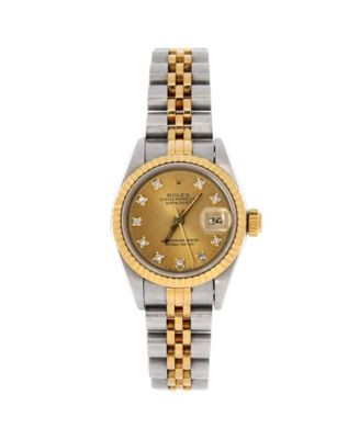 Pre-Owned Rolex Oyster Perpetual Datejust Automatic Watch in Stainless Steel and Gold with Diamon... | Bloomingdale's (US)