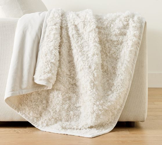 Curled Luxe Faux Fur Throw | Pottery Barn (US)