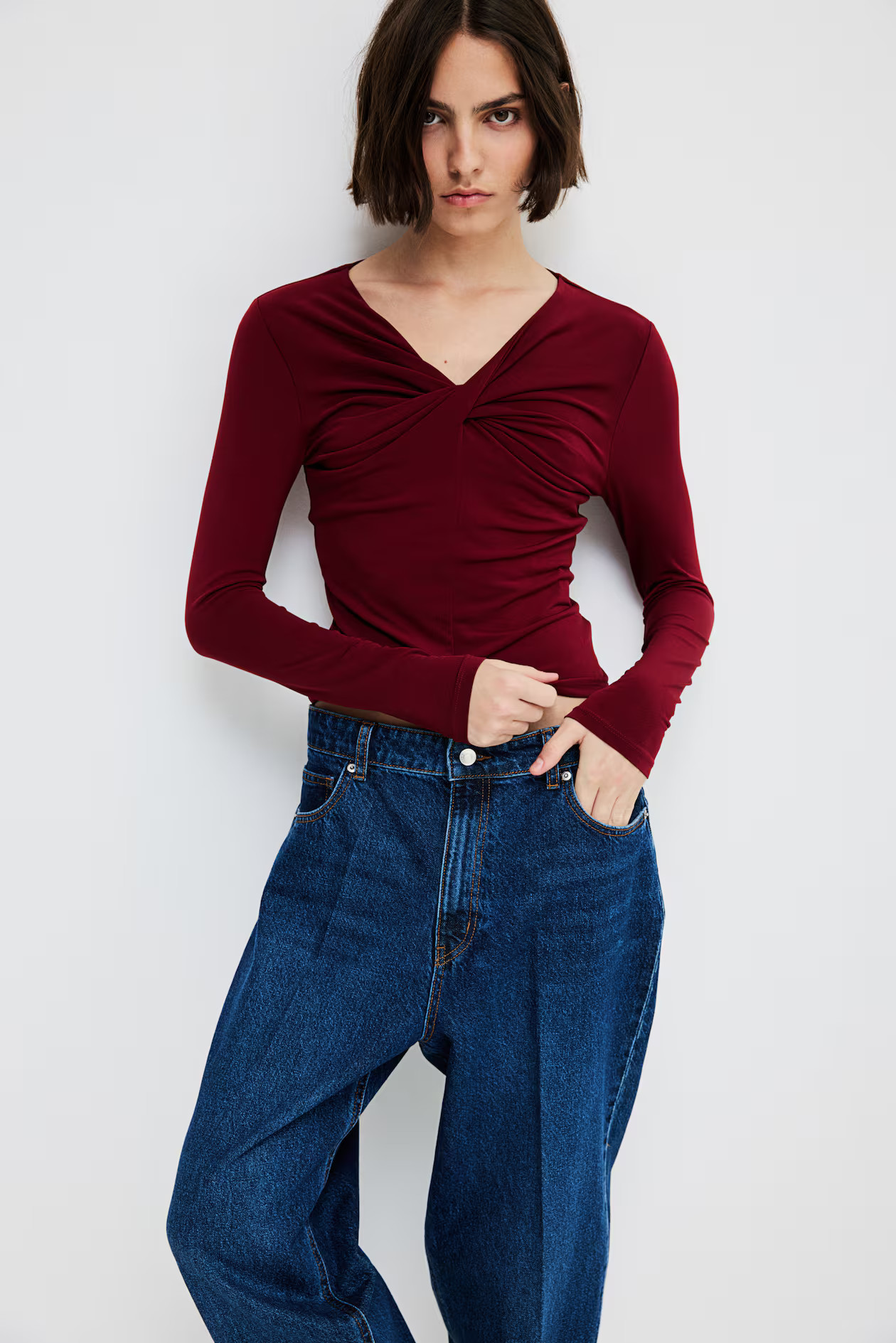 Twist-detail top | H&M (UK, MY, IN, SG, PH, TW, HK)