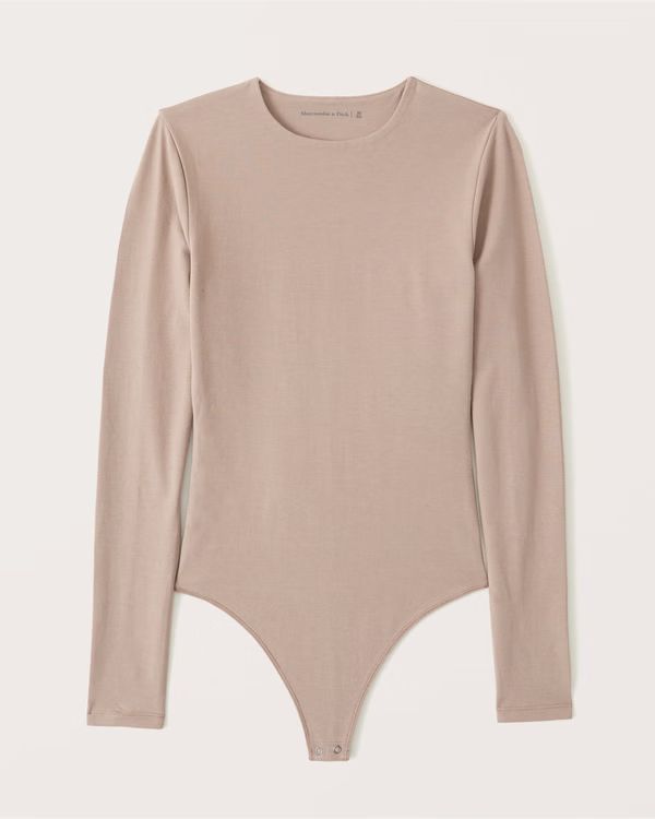 Cotton Seamless Fabric Crew Bodysuit | Abercrombie & Fitch (US)