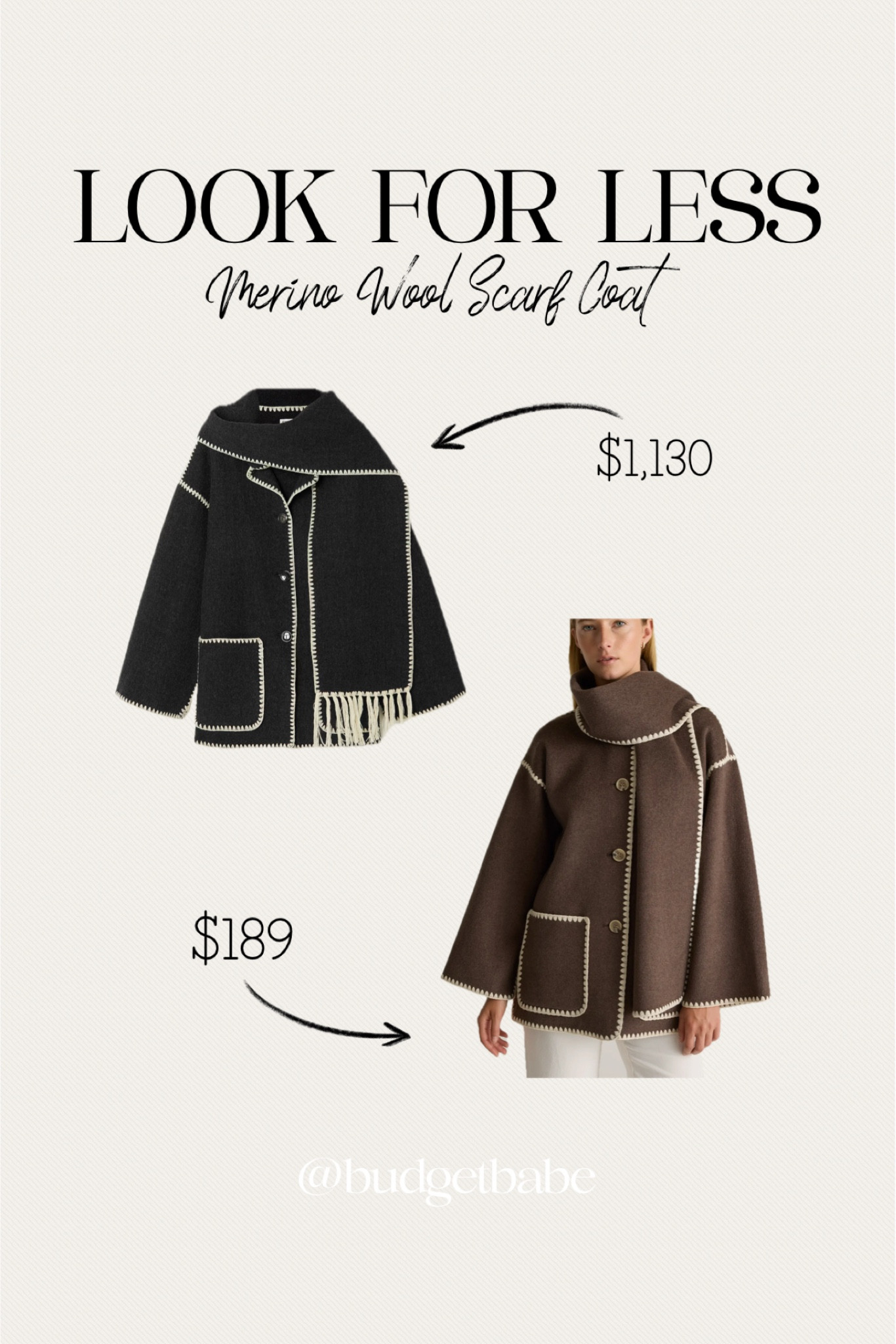 I’ve seen dupes for these scarf coats but the quality always seems lacking, however, this “look for less” Quince coat is merino wool and excellent quality! Comes in several beautiful colors. 

#LTKFindsUnder50 #LTKStyleTip #LTKFindsUnder100