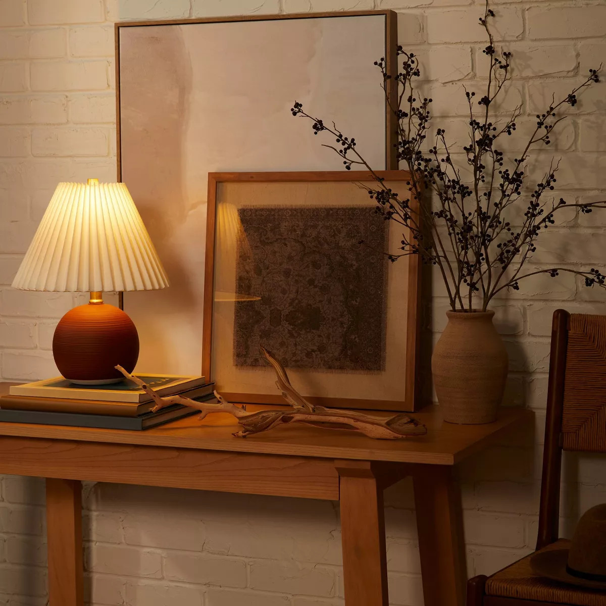 Oval Table Lamp with Pleated Shade (Includes LED Light Bulb) Red - Threshold™ designed with Stu... | Target