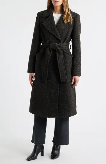 Bernardo Double Breasted Belted Coat in Brown at Nordstrom Rack, Size Xx-Large | Nordstrom Rack