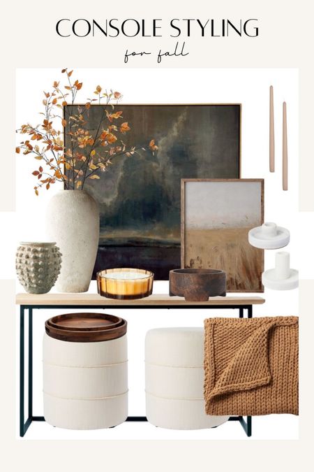 Fall Console Table Styling | Target Fall Home Decor | Studio McGee for Target Threshold | Cozy Warm Fall Decorations | Cozy Knit Blanket 

#LTKhome