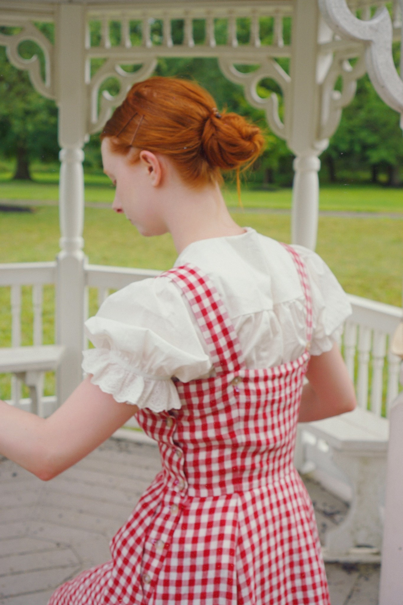 Cottagecore gingham puff sleeve blousee