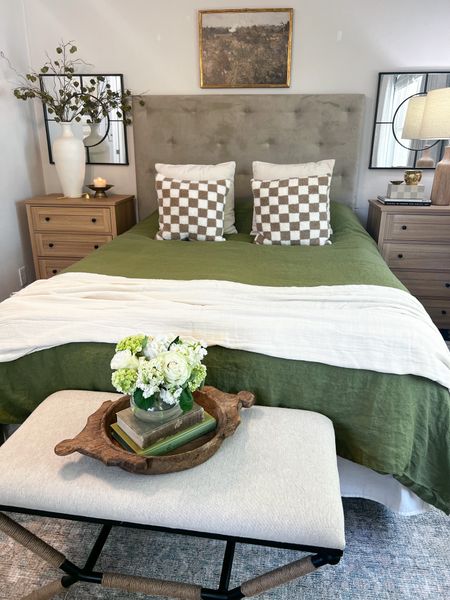 New linen duvet cover bedding available on Amazon in olive green color. The muslin blanket is the color white and under $25

#LTKhome #LTKSeasonal #LTKstyletip