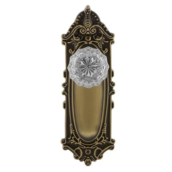 Clear Crystal Passage Door Knob with Victorian Long Plate | Wayfair North America