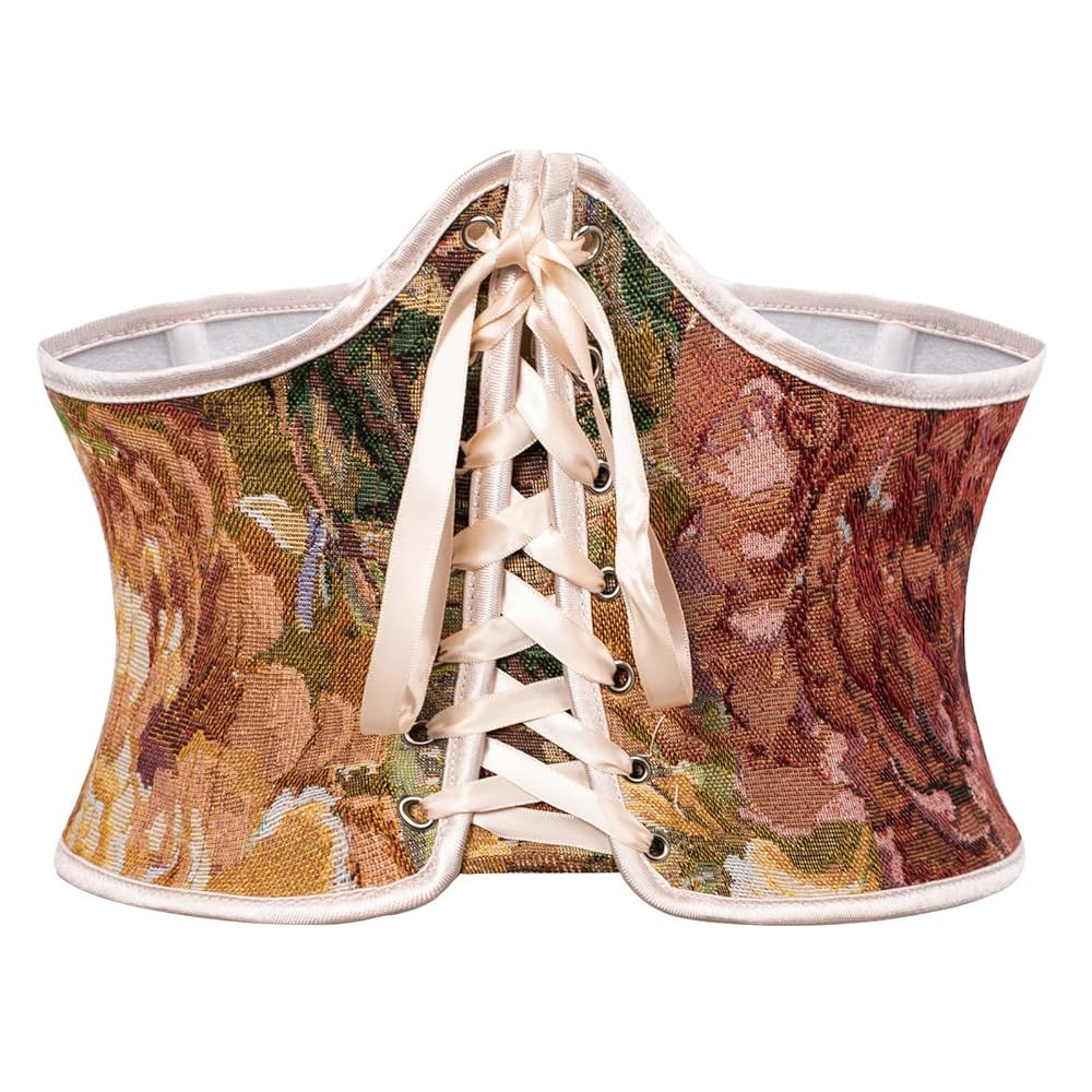 Scarlet Darkness Corset Belt for Women Renaissance Lace up Floral Wide Waist Belts | Amazon (US)