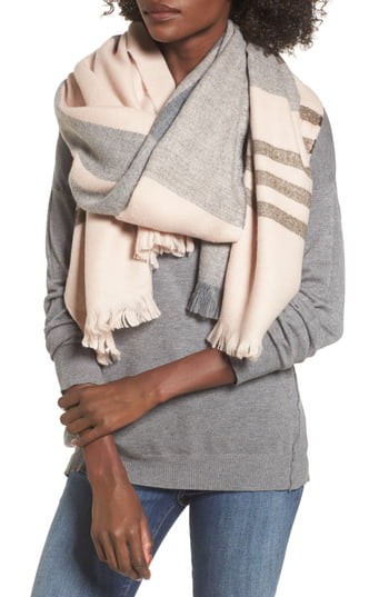 Women's Sole Society Classic Plaid Blanket Scarf, Size One Size - Pink | Nordstrom