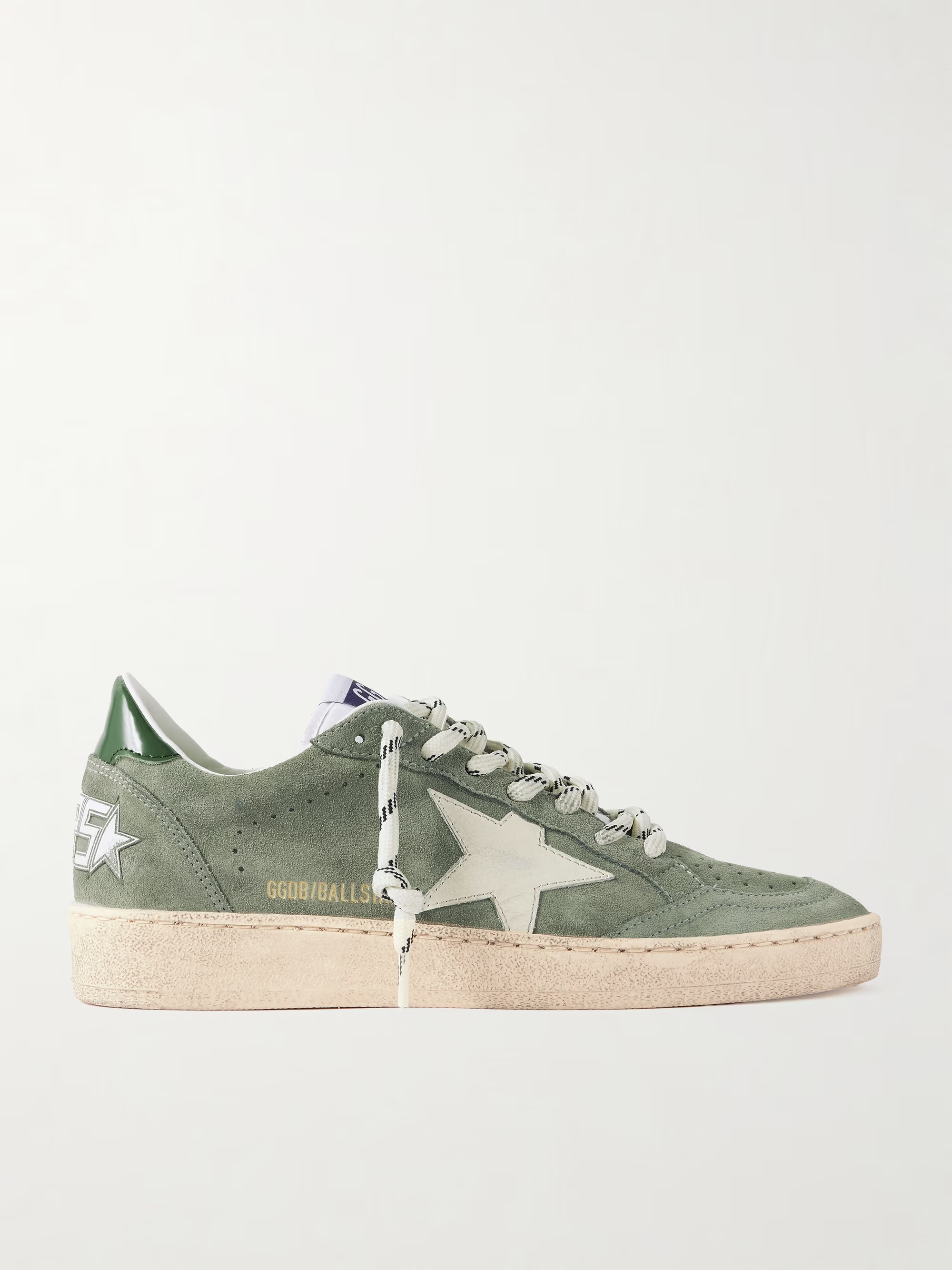 Ball Star distressed leather-trimmed suede sneakers | NET-A-PORTER (UK & EU)
