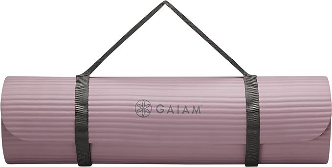 Gaiam Extra-Thick Yoga Fitness Mat and Exercise Mat with Non-Slip Texture and Easy Carry Strap | Amazon (US)