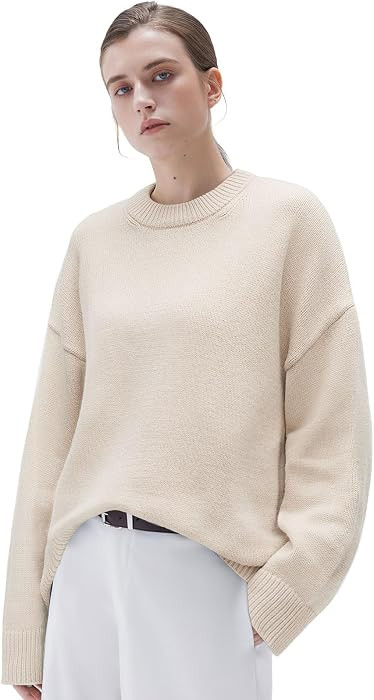 SUUKSESS Women Cashmere Blend Oversized Sweaters Long Sleeve Pullover Tops | Amazon (US)