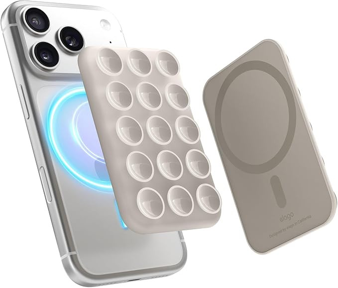 elago Magnetic Suction Cup Phone Mount Compatible with MagSafe Case, Removable Silicone Sticky Gr... | Amazon (US)