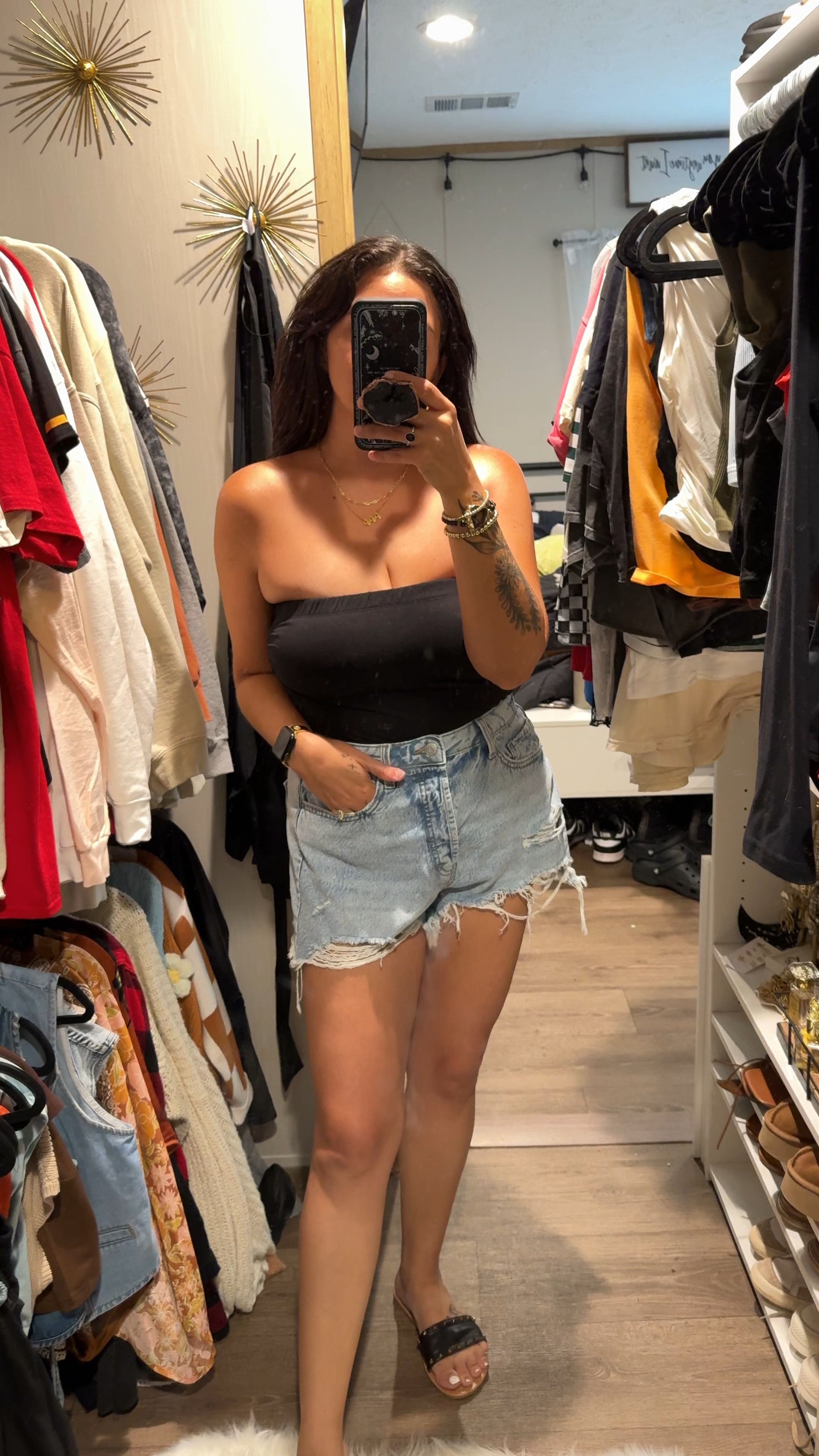 Just a quick casual look for Labor Day weekend! Wearing some of my favorite pieces from Target and Amazon including these Jean shorts and tube top. Some jewelry can be found on IG at the Bohemia Instagram. 

Sizing details: 
•shorts size 10
•tube top size L 

#LTKStyleTip #LTKMidsize #LTKVideo