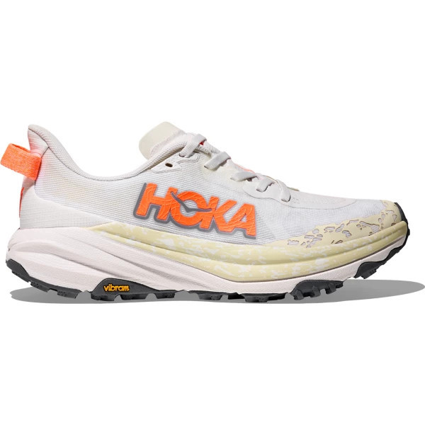 Women's HOKA Speedgoat 6 Trail Running Shoes 9.5 Regular White / Neon Tangerine | Scheels