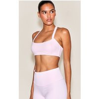 Baby Pink Sculpt Seam Detail Strappy Sports Bra | PrettyLittleThing US