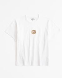 Short-Sleeve Bagel Graphic Skimming Tee | Abercrombie & Fitch (US)