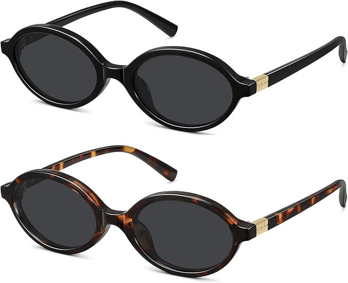 WOWSUN Retro Oval Sunglasses Womens Trendy Sun Glasses Sunnies UV400 Protection | Amazon (US)