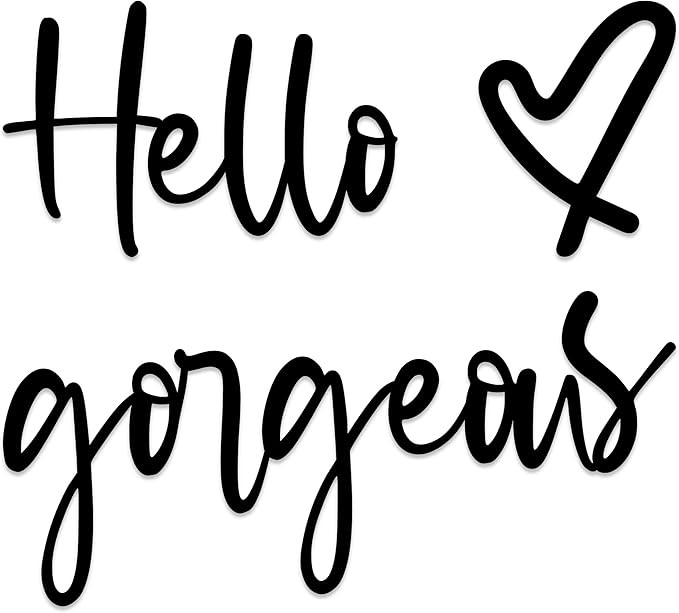 UBTKEY Hello Gorgeous Wall Decor, Metal Hello Gorgeous Sign Black Wall Art Decor for Girly Home M... | Amazon (US)